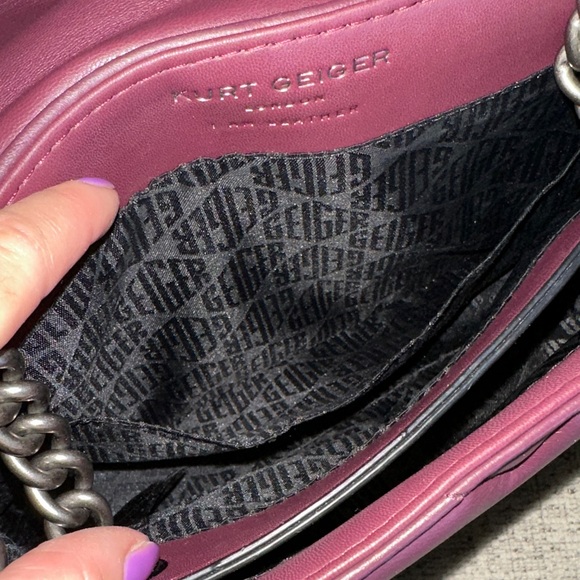 Kurt Geiger Plum Quilted Shoulder Bag - Picture 8 of 13